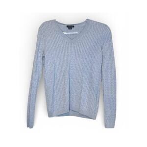 Tommy Hilfiger Sky Blue Ribbed Knit Sweater Size Small Classic Preppy